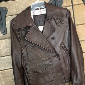 Timberland Gorgeous Brown Leather Jacket. Size 8